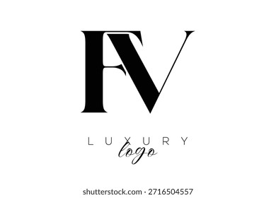 FV Serif Letter Monogram Typography Logo for Elegant Premium Branding Identity