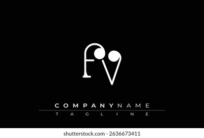 FV Typography Logo Design. Stylish monogram design depiction featuring the letters F and V combined in an artistic signature style, delivering a unique and creative visual representation.