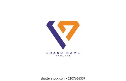 FV, VF, FD, DF, Abstract initial monogram letter alphabet logo design