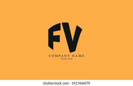 fv vf Letter Logo Design Template Vector