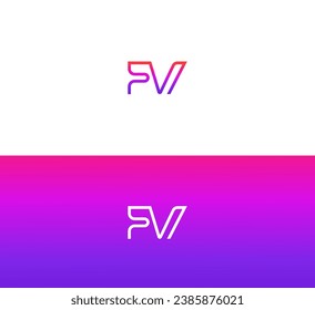 FV, VF-Buchstaben Logo Design-Elemente Vorlage. Modernes abstraktes Logo für digitale Buchstaben.