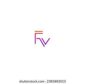 FV, VF letter logo design template elements. Modern abstract digital alphabet letter logo.