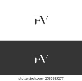 FV, VF letter logo design template elements. Modern abstract digital alphabet letter logo.
