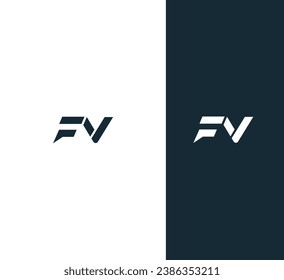 FV, elementos de plantilla de diseño de logotipo de letras VF. Logo de la letra digital abstracta moderna.