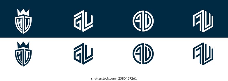 FV VF letter logo set design