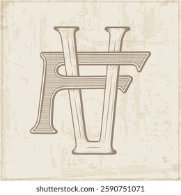 FV, VF ,  logo FV , Letter FV , Monogram FV , vector, logo, Wedding Monogram Initials, Wedding Logo,Wedding Monogram, Logo Design  Monogram Vintage