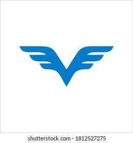 FV wing logo design vector sign