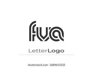 FVA Creative Diseño de Logo de Letra Moderna Única. Diseño elegante del logotipo del monograma con los Elementos decorativos y la tipografía
