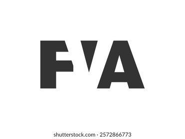 FVA logo design. Initial letter F V A bold font style for tech startups, consulting, corporate branding. Creative company name, headlines typography identity, trendy logotype. Vector illustration.