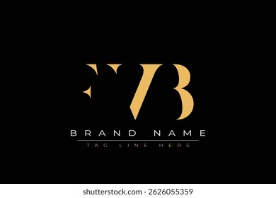 Diseño de logotipo de carta abstracta FVB. Este logotipo está diseñado por tres letras abstractas.
