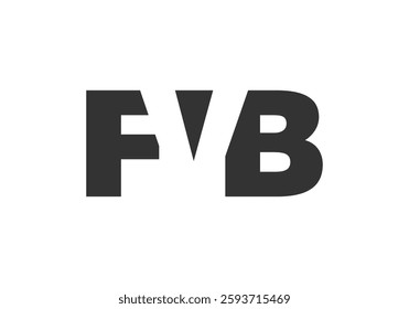FVB logo design. Initial letter F V B bold font style for tech startups, consulting, corporate branding. Creative company name, headlines typography identity, trendy logotype. Vector illustration.
