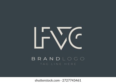 Logo-Design für abstrakte FVC-Buchstaben. Modernes Business-Logo-Design mit abstrakter Typografie und zeitgenössischem Stil