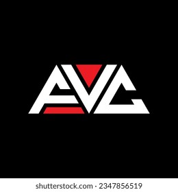 FVC triangle letter logo design with triangle shape. FVC triangle logo design monogram. FVC triangle vector logo template with red color. FVC triangular logo Simple, Elegant, and Luxurious design.