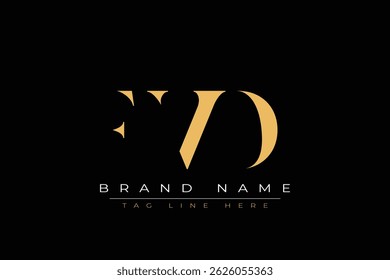 Diseño de logotipo de carta abstracta FVD. Este logotipo está diseñado por tres letras abstractas.