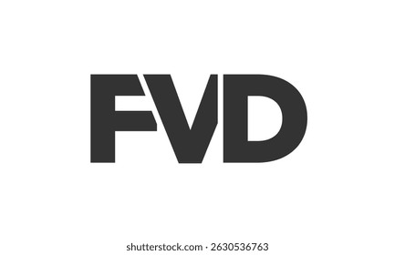 Modelo de design de logotipo FVD com texto em negrito forte e moderno. Logotipo vetorial inicial com tipografia simples e mínima. Identidade de empresa moderna ideal para a presença de marca de empresas.