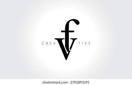 FVfv Elegant Serif Monogram Logo – Luxury Lowercase Typographic Lettermark for Modern Branding