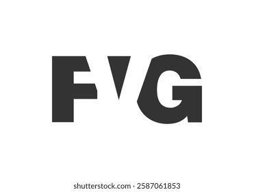 FVG logo design. Initial letter F V G bold font style for tech startups, consulting, corporate branding. Creative company name, headlines typography identity, trendy logotype. Vector illustration.