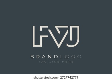 FVJ abstraktes Buchstaben-Logo-Design. Modernes Business-Logo-Design mit abstrakter Typografie und zeitgenössischem Stil