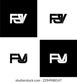 fvj typography letter monogram logo design set