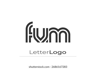 FVM Creative Unique Modern Letter Logo Design. Elegant Monogram Logo Design with Decorative Elements and Typography