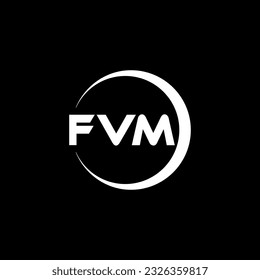 FVM letter logo design in illustration. Vector logo, calligraphy designs for logo, Poster, Invitation, etc.