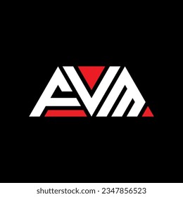 FVM triangle letter logo design with triangle shape. FVM triangle logo design monogram. FVM triangle vector logo template with red color. FVM triangular logo Simple, Elegant, and Luxurious design.