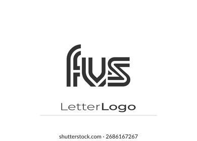 FVS Creative Diseño de Logo de Letra Moderna. Diseño elegante del logotipo del monograma con los Elementos decorativos y la tipografía