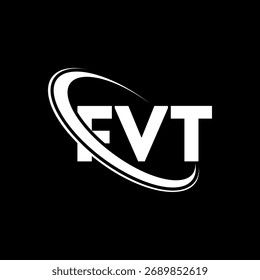 Logo de FVT. Carta FVT. Diseño del logotipo de la letra de FVT. Logotipo de FVT inicial enlazado con el círculo y el logotipo del monograma en mayúsculas. Tipografía FVT para tecnología, negocio y marca inmobiliaria.