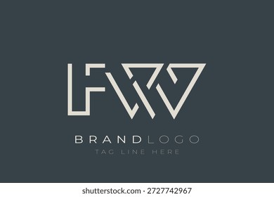 FVW abstract letter logo design. Modern Business Logo Design With Abstract Typography and Contemporary Style