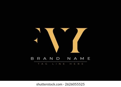 FVY abstract letter logo design. This logo is designed by three abstract letters.