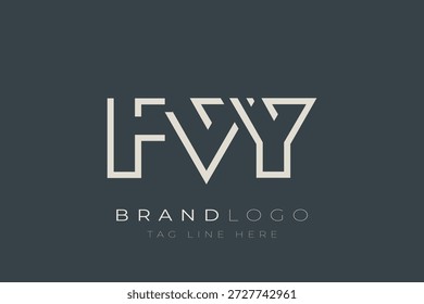 Diseño de logotipo de carta abstracta FVY. Diseño moderno del logotipo del negocio con tipografía Abstractas y estilo contemporáneo