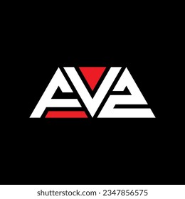 FVZ triangle letter logo design with triangle shape. FVZ triangle logo design monogram. FVZ triangle vector logo template with red color. FVZ triangular logo Simple, Elegant, and Luxurious design.