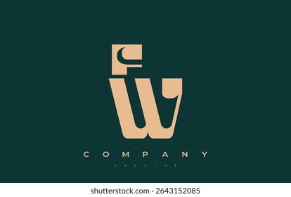 FW Abstract Geometric Logo Design. Modern and elegant logo design with simplistic typography elements, showcasing branding excellence.