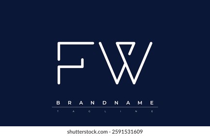 FW Abstract letter logo. This logo icon incorporate with abstract shape in the creative way