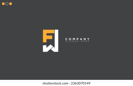 FW Alphabet letters Initials Monogram logo WF, F and W
