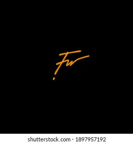 fw beauty monogram and elegant logo design