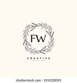 FW Beauty vector initial logo art, handwriting logo of initial signature, wedding, fashion, jewerly, boutique, floral and botanical with creative template for any company or business.
