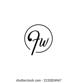 FW circle feminine concept initial logo best for beauty and fashion