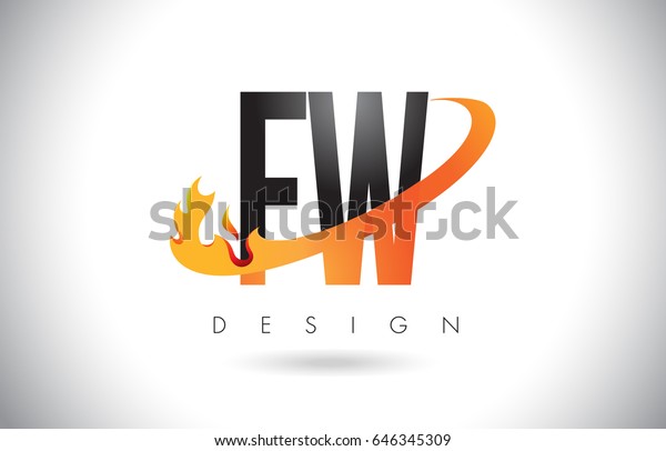 Fw F W Letter Logo Design Stock Vector (Royalty Free) 646345309 ...
