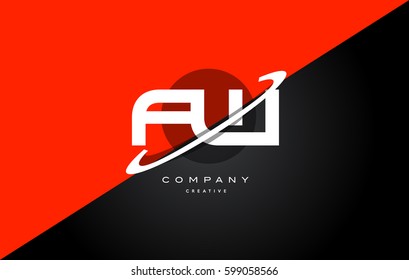 fw f w  red black white technology swoosh alphabet company letter logo design vector icon template 