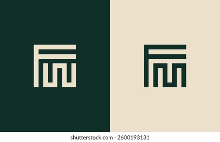 FW or FM monogram logo design