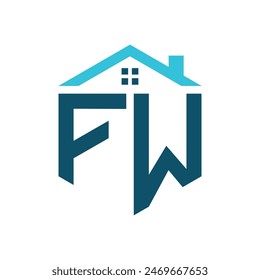 FW House Logo Design Template. Letter FW Logo for Real Estate, Construction or any House Related Business