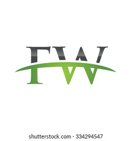 FW initial company green swoosh logo