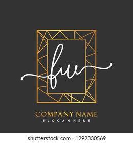 FW Initial Handwriting logo template vector