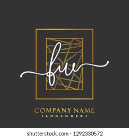 FW Initial Handwriting logo template vector