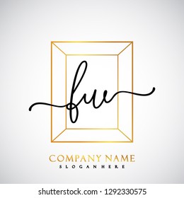 FW Initial Handwriting logo template vector