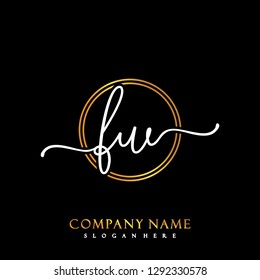 FW Initial Handwriting logo template vector