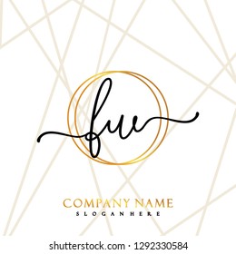 FW Initial Handwriting logo template vector