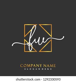 FW Initial Handwriting logo template vector