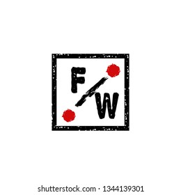 FW  Initial Handwriting logo template vector